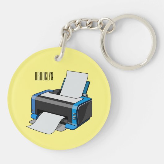 Afbeelding printercartoon sleutelhanger (Achterkant)