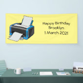 Afbeelding printercartoon spandoek (Beurs)