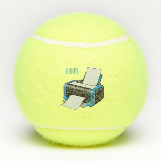 Afbeelding printercartoon tennisballen (Achterkant)