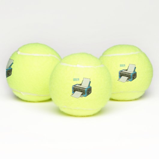 Afbeelding printercartoon tennisballen (Multi)