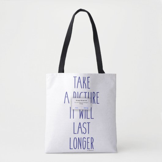 Afbeelding problemen geen opslag meme leuke slogan tote bag (Voorkant)