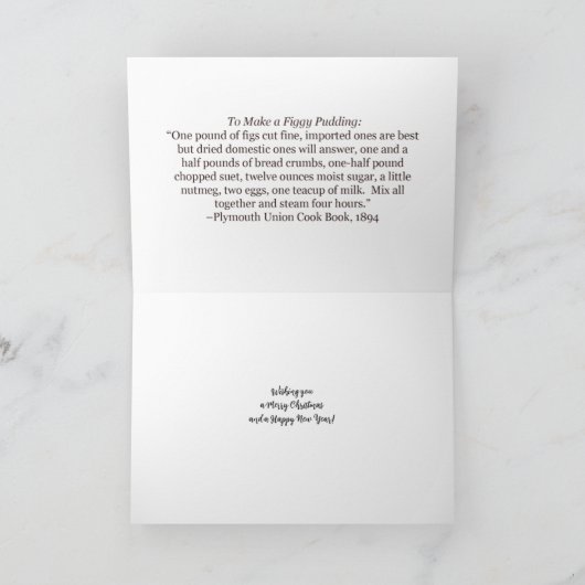 Afbeelding Pudding Recipe Cute Hand-Drawn Kaart (Binnen)