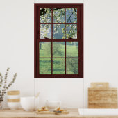 Afbeelding raam landschap - Cherry Blossom. Poster (Keuken)