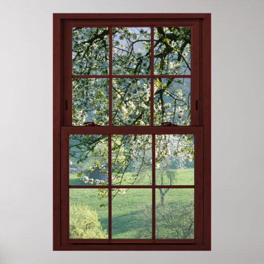 Afbeelding raam landschap - Cherry Blossom. Poster (Voorkant)