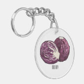 Afbeelding rode cartoon sleutelhanger (Voorkant Links)