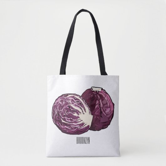 Afbeelding rode cartoon tote bag (Voorkant)