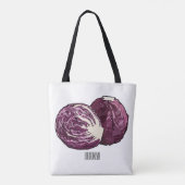 Afbeelding rode cartoon tote bag (Achterkant)