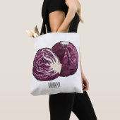 Afbeelding rode cartoon tote bag (Dichtbij)