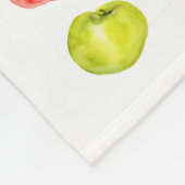 Afbeelding rode groene appel waterverf herfst fleece deken (Hoek)