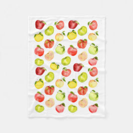 Afbeelding rode groene appel waterverf herfst fleece deken