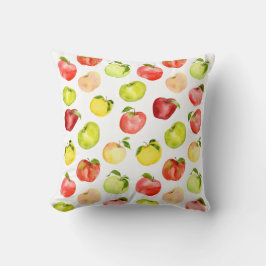 Afbeelding rode groene appel waterverf herfst kussen