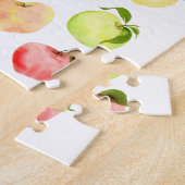 Afbeelding rode groene appel waterverf herfst legpuzzel (Zijkant)
