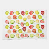 Afbeelding rode groene appel waterverf herfst theedoek (Horizontaal)