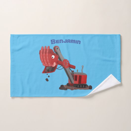 Afbeelding rode stoomschotel cartoon bad handdoek (Handdoek)