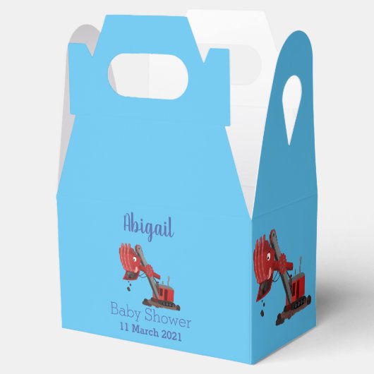 Afbeelding rode stoomschotel cartoon bedankdoosjes (Geopend)