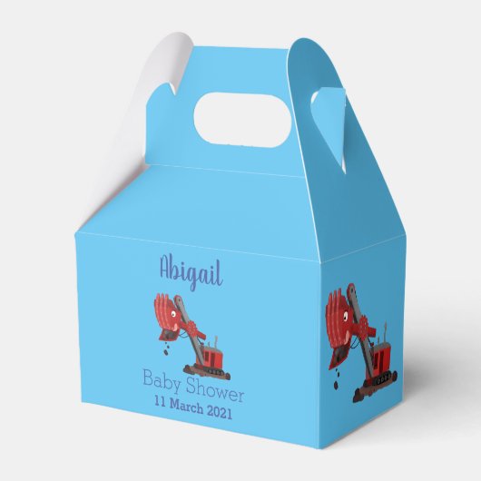 Afbeelding rode stoomschotel cartoon bedankdoosjes (Voorkant Zijde)