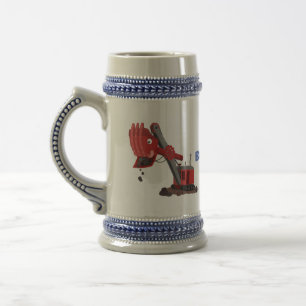 Afbeelding rode stoomschotel cartoon bierpul