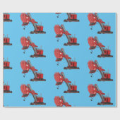 Afbeelding rode stoomschotel cartoon cadeaupapier (Vlak)