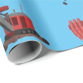 Afbeelding rode stoomschotel cartoon cadeaupapier (Rol Hoek)