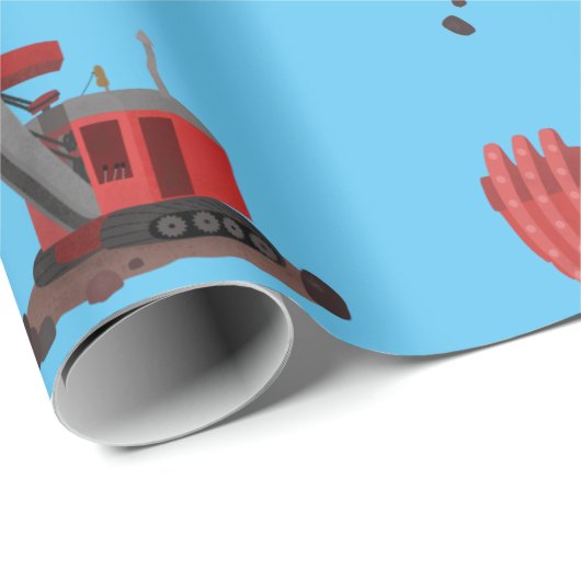 Afbeelding rode stoomschotel cartoon cadeaupapier (Rol Hoek)