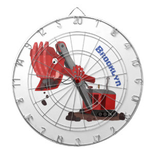 Afbeelding rode stoomschotel cartoon dartbord