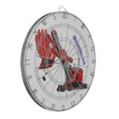 Afbeelding rode stoomschotel cartoon dartbord (Voorkant Links)