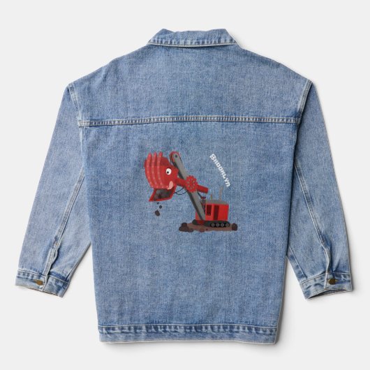 Afbeelding rode stoomschotel cartoon denim jacket (Achterkant)