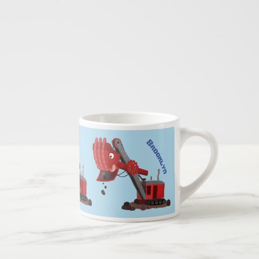 Afbeelding rode stoomschotel cartoon espresso kop (Rechts)