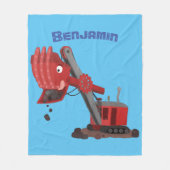 Afbeelding rode stoomschotel cartoon fleece deken (Voorkant)