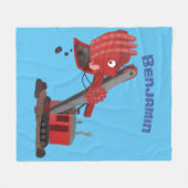 Afbeelding rode stoomschotel cartoon fleece deken (Voorkant (Horizontaal))