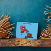 Afbeelding rode stoomschotel cartoon fotoplaat (Zijkant)