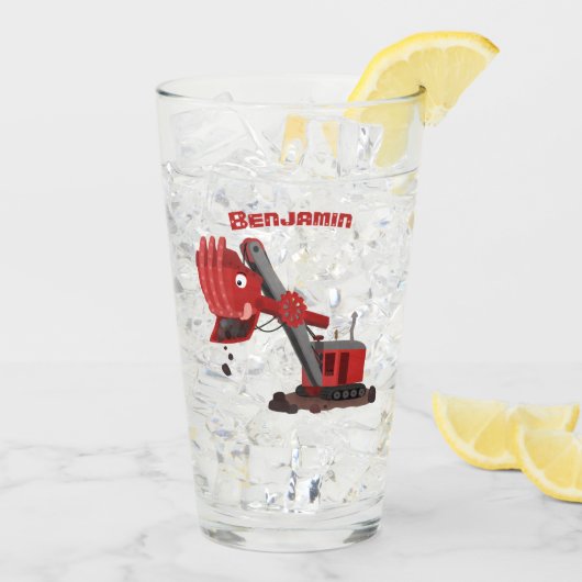 Afbeelding rode stoomschotel cartoon glas (Achterkant ijs)