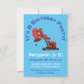 Afbeelding rode stoomschotel cartoon kaart (Voorkant)