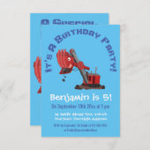 Afbeelding rode stoomschotel cartoon kaart (Voorkant / Achterkant)