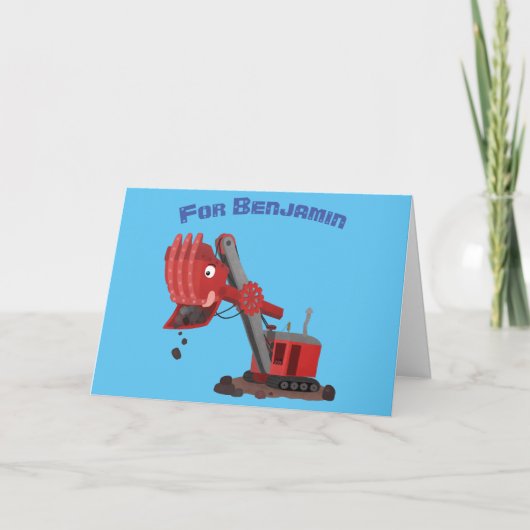 Afbeelding rode stoomschotel cartoon kaart (Voorkant)