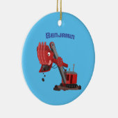 Afbeelding rode stoomschotel cartoon keramisch ornament (Rechts)