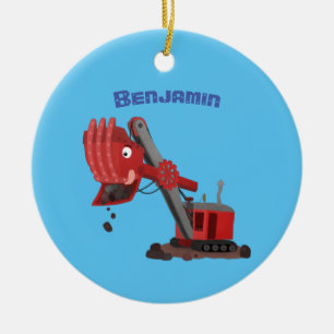 Afbeelding rode stoomschotel cartoon keramisch ornament