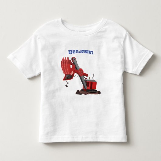 Afbeelding rode stoomschotel cartoon kinder shirts (Voorkant)