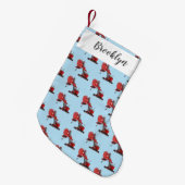 Afbeelding rode stoomschotel cartoon kleine kerstsok (Voorkant (Hangend))