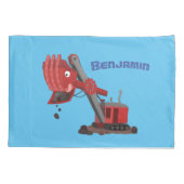 Afbeelding rode stoomschotel cartoon kussensloop (Achterkant)