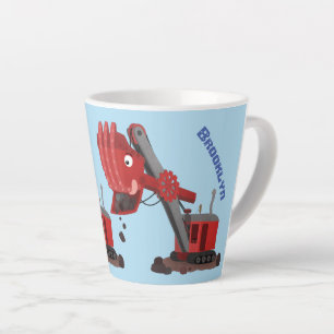 Afbeelding rode stoomschotel cartoon latte mok