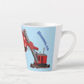 Afbeelding rode stoomschotel cartoon latte mok (Rechts)