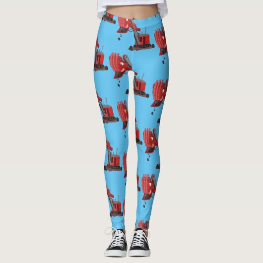 Afbeelding rode stoomschotel cartoon leggings (Voorkant)