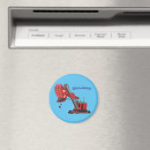 Afbeelding rode stoomschotel cartoon magneet (Insitu (Vaatwasser))