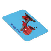 Afbeelding rode stoomschotel cartoon magneet (Rechterzijde)