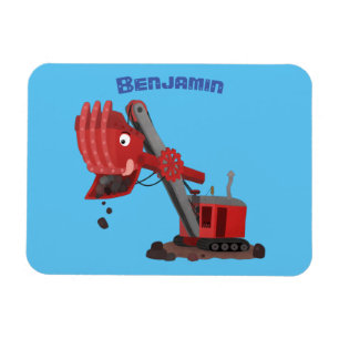 Afbeelding rode stoomschotel cartoon magneet
