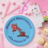 Afbeelding rode stoomschotel cartoon papieren bordje (Feest)