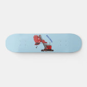 Afbeelding rode stoomschotel cartoon persoonlijk skateboard (Horizontaal)