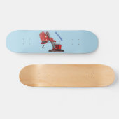 Afbeelding rode stoomschotel cartoon persoonlijk skateboard (Horizontaal)