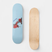 Afbeelding rode stoomschotel cartoon persoonlijk skateboard (Voorkant)